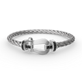 [sparkle Jewelry ]FORCE LARGE HORSESHOE BLACK DIAMOND BRACELET SILVER
