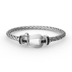 [sparkle Jewelry ]FORCE LARGE HORSESHOE BLACK DIAMOND BRACELET SILVER