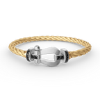 [sparkle Jewelry ]FORCE LARGE HORSESHOE BLACK DIAMOND BRACELET SILVER
