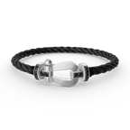 [sparkle Jewelry ]FORCE LARGE HORSESHOE BLACK DIAMOND BRACELET SILVER