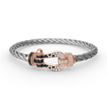 [sparkle Jewelry ]FORCE LARGE HORSESHOE BLACK WHITE DIAMOND BRACELET ROSE GOLD