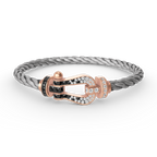 [sparkle Jewelry ]FORCE LARGE HORSESHOE BLACK WHITE DIAMOND BRACELET ROSE GOLD