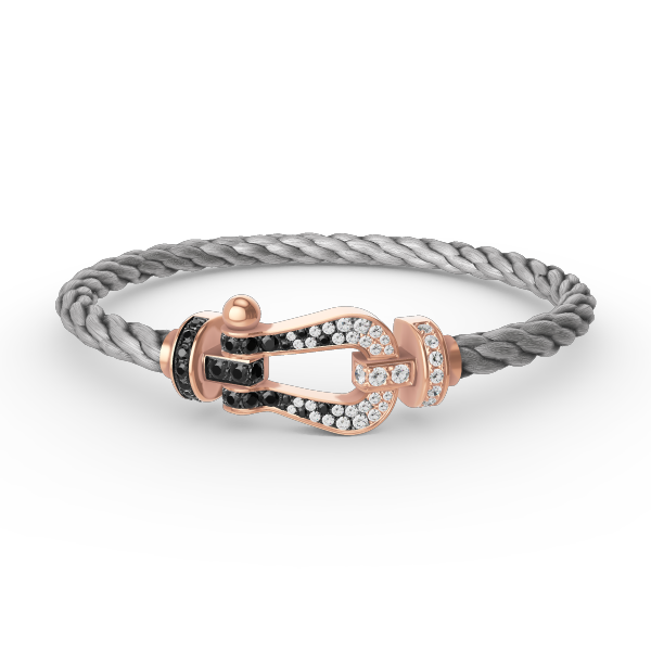 [sparkle Jewelry ]FORCE LARGE HORSESHOE BLACK WHITE DIAMOND BRACELET ROSE GOLD