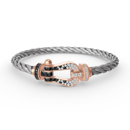 [sparkle Jewelry ]FORCE LARGE HORSESHOE BLACK WHITE DIAMOND BRACELET ROSE GOLD