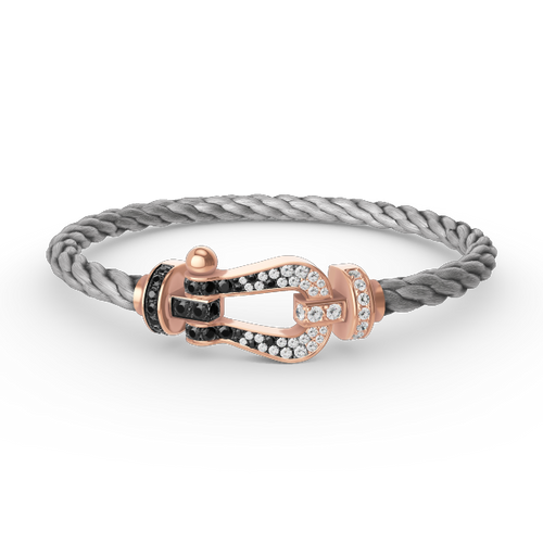 [sparkle Jewelry ]FORCE LARGE HORSESHOE BLACK WHITE DIAMOND BRACELET ROSE GOLD