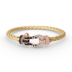 [sparkle Jewelry ]FORCE LARGE HORSESHOE BLACK WHITE DIAMOND BRACELET ROSE GOLD