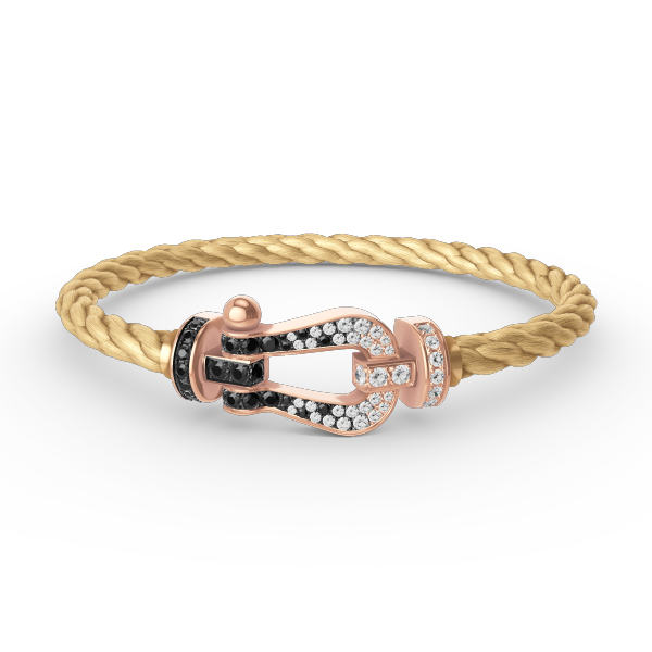 [sparkle Jewelry ]FORCE LARGE HORSESHOE BLACK WHITE DIAMOND BRACELET ROSE GOLD