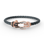 [sparkle Jewelry ]FORCE LARGE HORSESHOE BLACK WHITE DIAMOND BRACELET ROSE GOLD