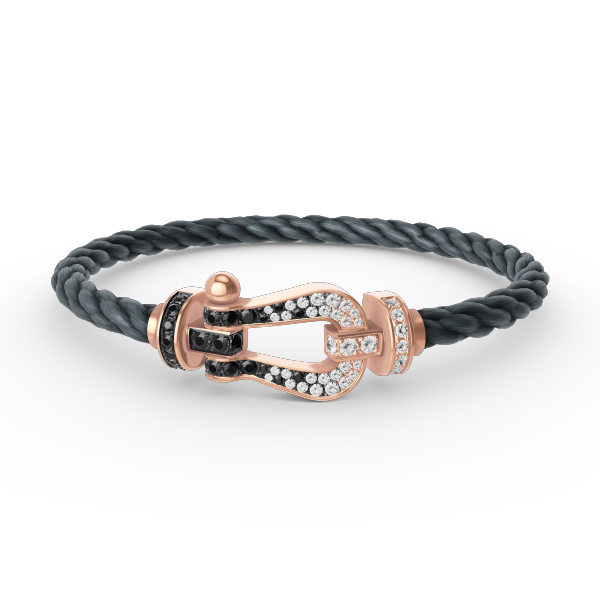 [sparkle Jewelry ]FORCE LARGE HORSESHOE BLACK WHITE DIAMOND BRACELET ROSE GOLD