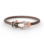 [sparkle Jewelry ]FORCE LARGE HORSESHOE BLACK WHITE DIAMOND BRACELET ROSE GOLD