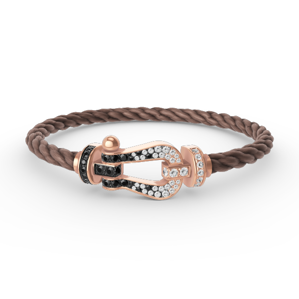 [sparkle Jewelry ]FORCE LARGE HORSESHOE BLACK WHITE DIAMOND BRACELET ROSE GOLD