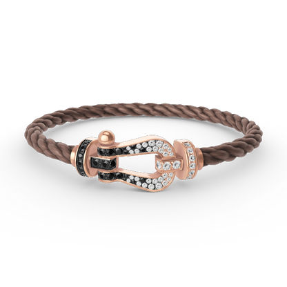 [sparkle Jewelry ]FORCE LARGE HORSESHOE BLACK WHITE DIAMOND BRACELET ROSE GOLD