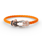 [sparkle Jewelry ]FORCE LARGE HORSESHOE BLACK WHITE DIAMOND BRACELET ROSE GOLD