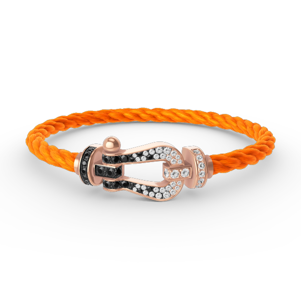 [sparkle Jewelry ]FORCE LARGE HORSESHOE BLACK WHITE DIAMOND BRACELET ROSE GOLD