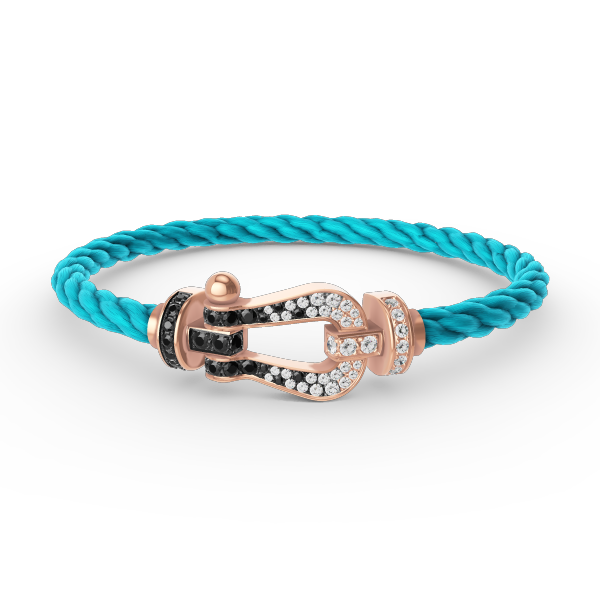 [sparkle Jewelry ]FORCE LARGE HORSESHOE BLACK WHITE DIAMOND BRACELET ROSE GOLD