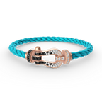 [sparkle Jewelry ]FORCE LARGE HORSESHOE BLACK WHITE DIAMOND BRACELET ROSE GOLD