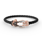 [sparkle Jewelry ]FORCE LARGE HORSESHOE BLACK WHITE DIAMOND BRACELET ROSE GOLD