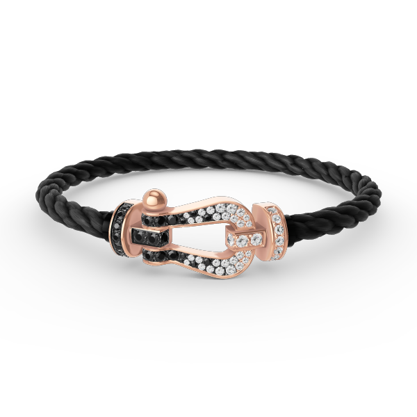 [sparkle Jewelry ]FORCE LARGE HORSESHOE BLACK WHITE DIAMOND BRACELET ROSE GOLD