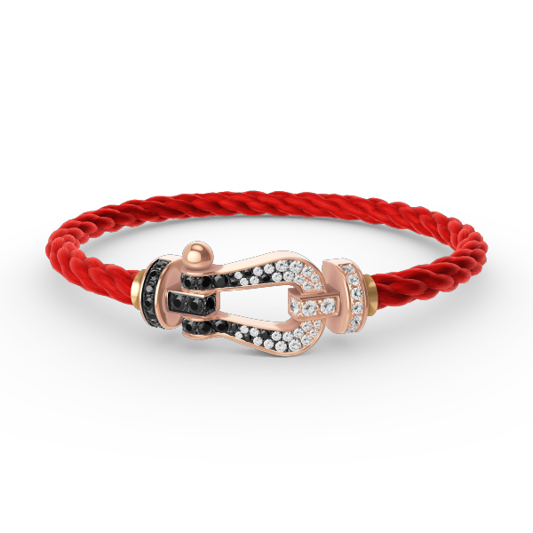 [sparkle Jewelry ]FORCE LARGE HORSESHOE BLACK WHITE DIAMOND BRACELET ROSE GOLD