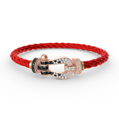 [sparkle Jewelry ]FORCE LARGE HORSESHOE BLACK WHITE DIAMOND BRACELET ROSE GOLD
