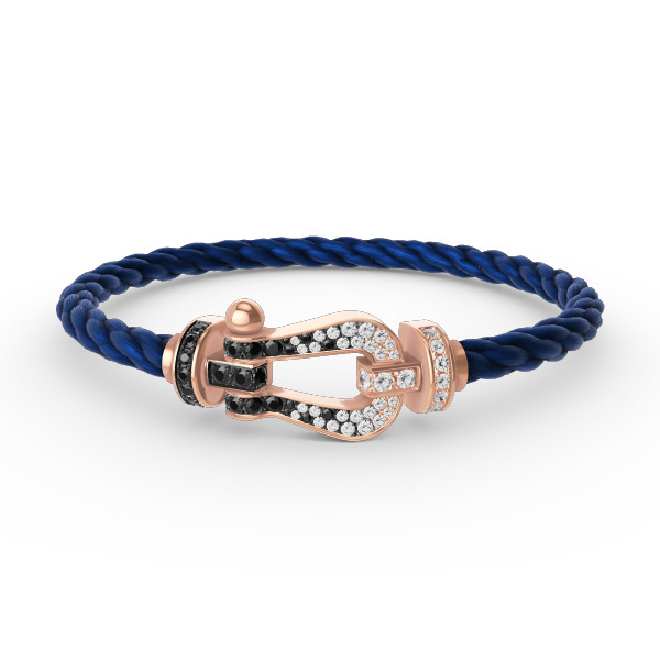 [sparkle Jewelry ]FORCE LARGE HORSESHOE BLACK WHITE DIAMOND BRACELET ROSE GOLD