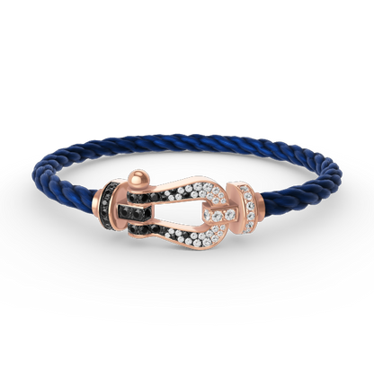 [sparkle Jewelry ]FORCE LARGE HORSESHOE BLACK WHITE DIAMOND BRACELET ROSE GOLD