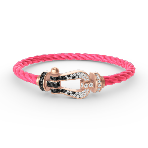 [sparkle Jewelry ]FORCE LARGE HORSESHOE BLACK WHITE DIAMOND BRACELET ROSE GOLD