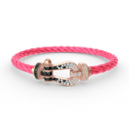 [sparkle Jewelry ]FORCE LARGE HORSESHOE BLACK WHITE DIAMOND BRACELET ROSE GOLD