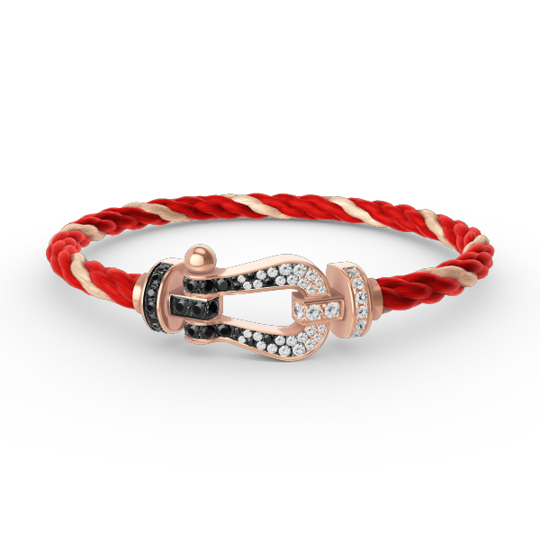 [sparkle Jewelry ]FORCE LARGE HORSESHOE BLACK WHITE DIAMOND BRACELET ROSE GOLD