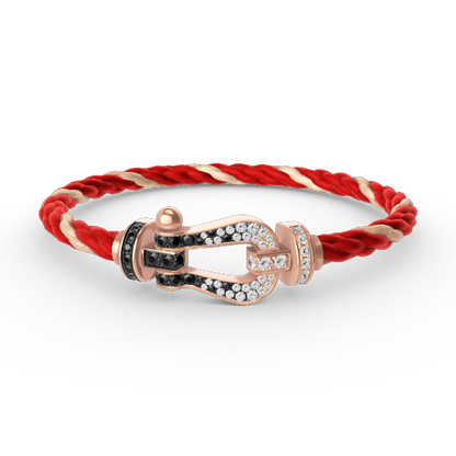 [sparkle Jewelry ]FORCE LARGE HORSESHOE BLACK WHITE DIAMOND BRACELET ROSE GOLD
