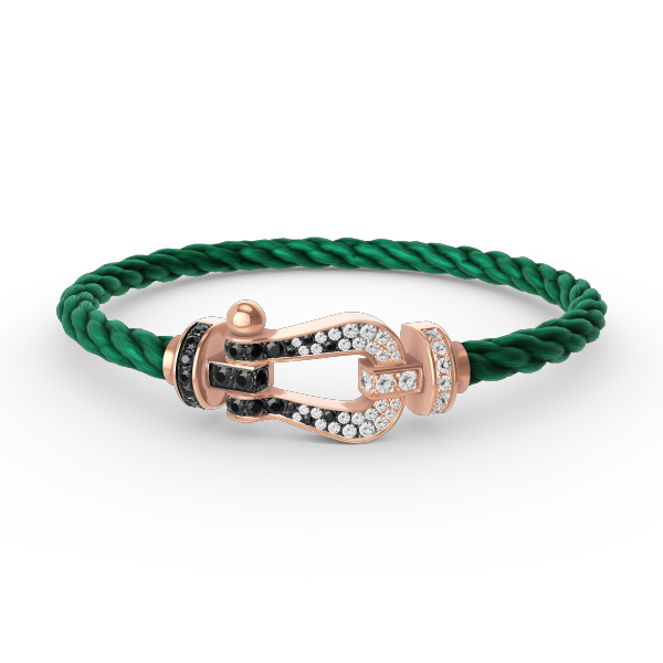 [sparkle Jewelry ]FORCE LARGE HORSESHOE BLACK WHITE DIAMOND BRACELET ROSE GOLD