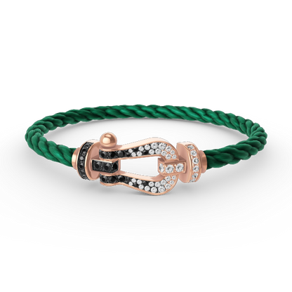 [sparkle Jewelry ]FORCE LARGE HORSESHOE BLACK WHITE DIAMOND BRACELET ROSE GOLD