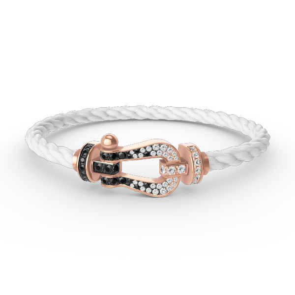 [sparkle Jewelry ]FORCE LARGE HORSESHOE BLACK WHITE DIAMOND BRACELET ROSE GOLD