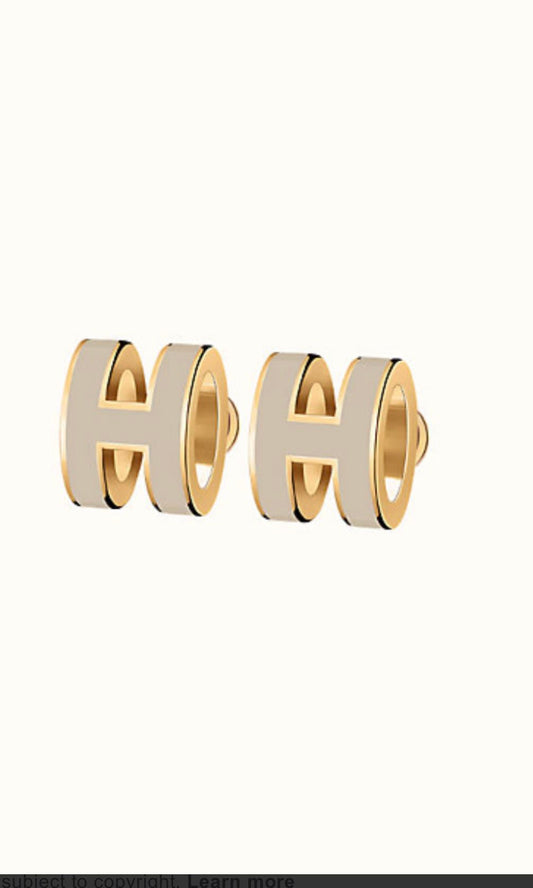 [Sparkle]MINI POP H GOLD OHRRINGE GRAU