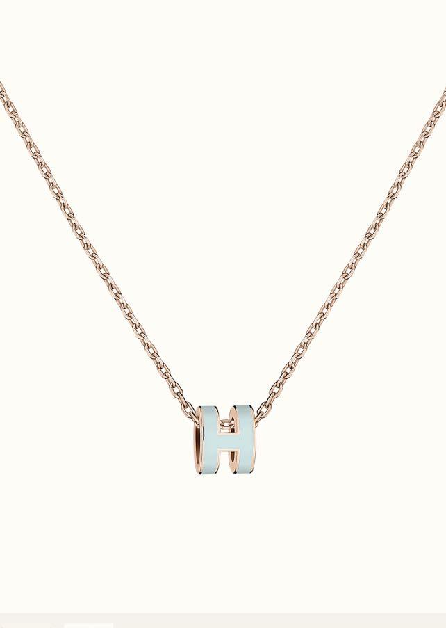 [Sparkle]POP H LIGHT BLUE NECKLACE