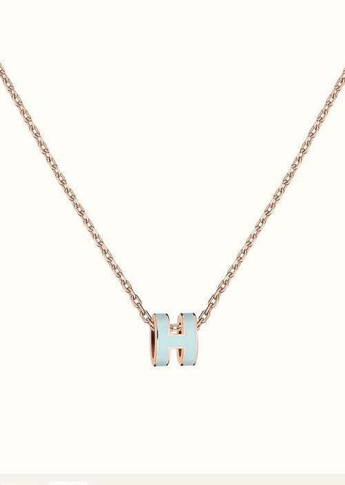 [Sparkle]POP H LIGHT BLUE NECKLACE