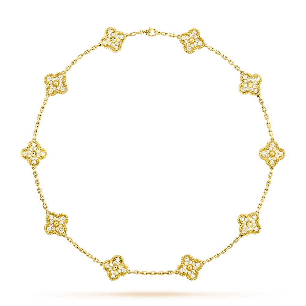 [sparkle Jewelry ]CLOVER 10 MOTIFS DIAMOND NECKLACE