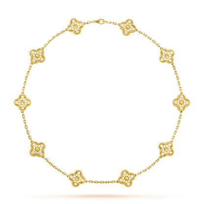 [sparkle Jewelry ]CLOVER 10 MOTIFS DIAMOND NECKLACE