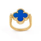 [sparkle Jewelry ]CLOVER RIVERSIBLE BLUE AGATE RING