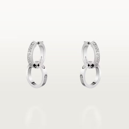 [sparkle Jewelery]LOVE 3.3MM DANGLE HALF DIAMOND EARRINGS