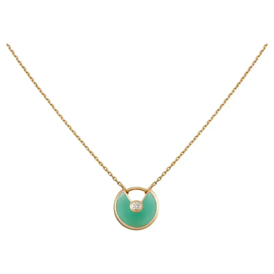 [sparkle Jewelry]AMULETTE GOLD MALACHITE NECKLACE
