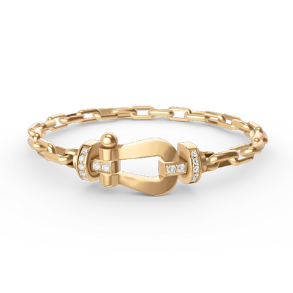 [Sparkle]FORCE GROSSER HUFEISENVERSCHLUSS METALLARMBAND