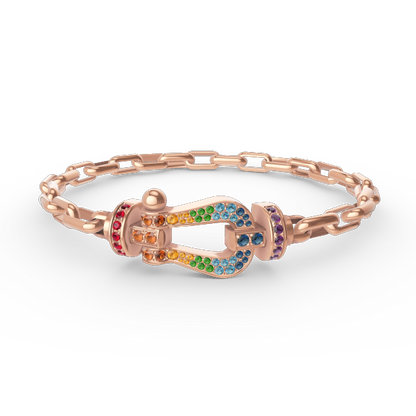 [Sparkle]FORCE GROSSER HUFEISENVERSCHLUSS METALLARMBAND