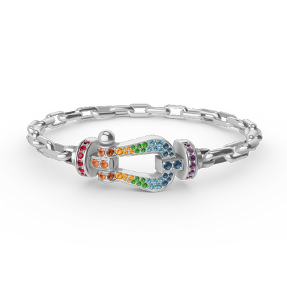 [Sparkle]FORCE GROSSER HUFEISENVERSCHLUSS METALLARMBAND