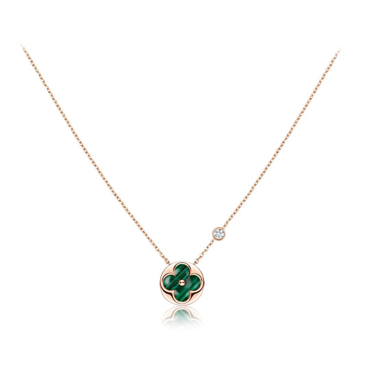 [Sparkle]SONNENANHÄNGER ROSÉGOLD 1 DIAMANT HALSKETTE