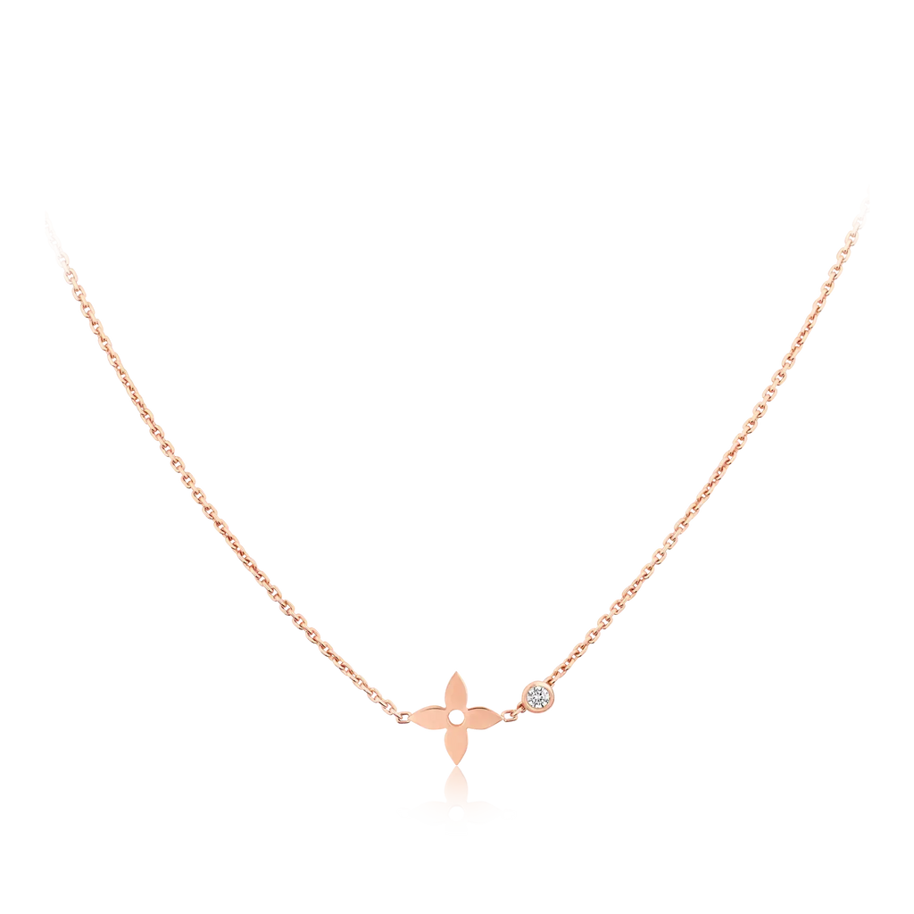 [sparkle Jewelry ]BLOSSOM PENDANT PINK GOLD AND DIAMOND