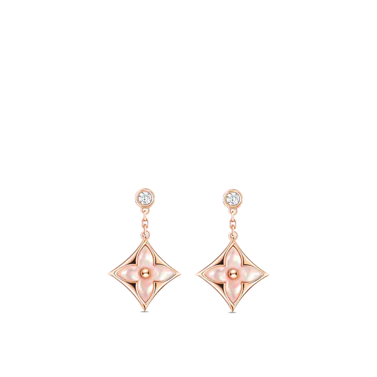 [Sparkle]DOPPELSTERN ROSÉGOLD MOP-TROPFENOHRRINGE