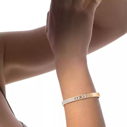 [sparkle Jewelry]Move Noa Ciselé half pavé bangle