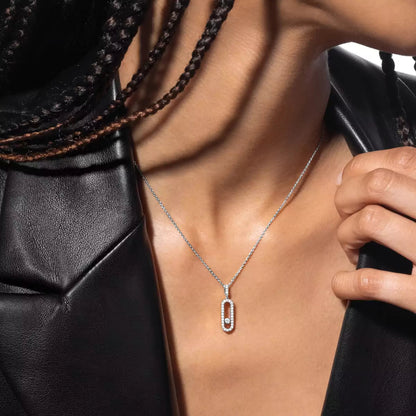 [sparkle Jewelry]Move Uno Diamond Necklace in Rose Gold