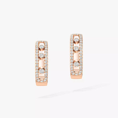 [Sparkle]MOVE PAVÉ DIAMOND HOOP OHRRINGE